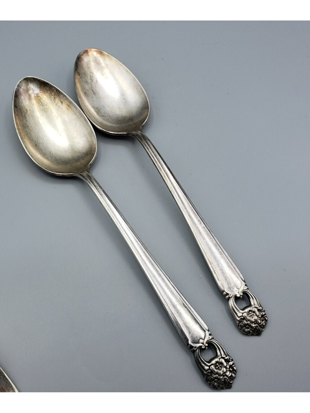 Vintage 1847 Roger Bros Eternally Yours Silverplate Flatware 2 Serving Spoons